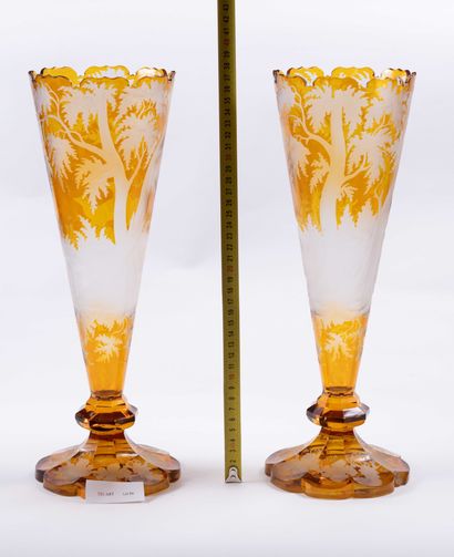 Cristal de Bohème
Paire de vases conique...