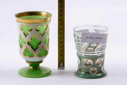 Cristal de Bohème
Deux verre en overlay d'opaline...