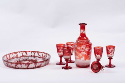 Cristal de Bohème
Caraffe, cinq verres et...
