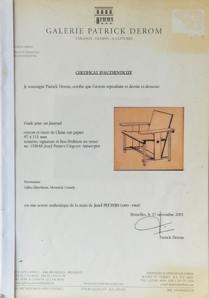 Jozef Peeters (1895-1960)
Etude pour un fauteuil...