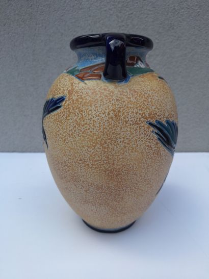 AMPHORA
Earthenware vase in cloisonné enamel...