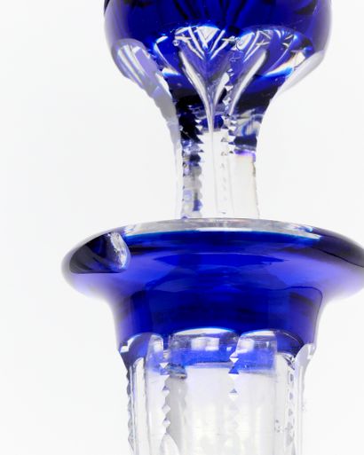 Val Saint Lambert
Blue lined crystal decanter....