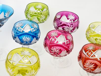 Val Saint Lambert
Set of nine cocktail glasses...