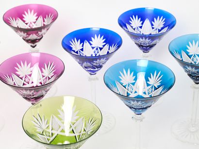 Val Saint Lambert
Set of nine cocktail glasses...