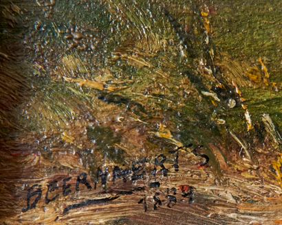 BEERNAERTS
Paysage fluvial, 1884. Huile sur...