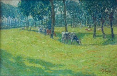 Modest HUYS (1874/75-1932)
Paysage avec vaches...