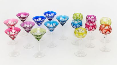 Val Saint Lambert
Set of nine cocktail glasses...