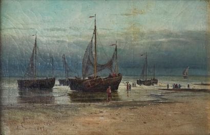 Henry CLEENEWERCK (1818-1901) 
Voiliers sur...
