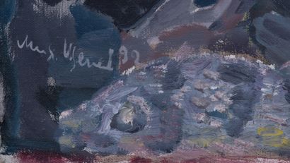 In the style of Mané-Katz - Illegible signature
Jews...