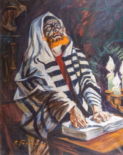Illegible signature
Rabbi with talit invoking...