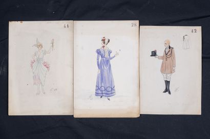 Igor SOKOLOFF (XIX-XX)
3 Drawings of outfits....