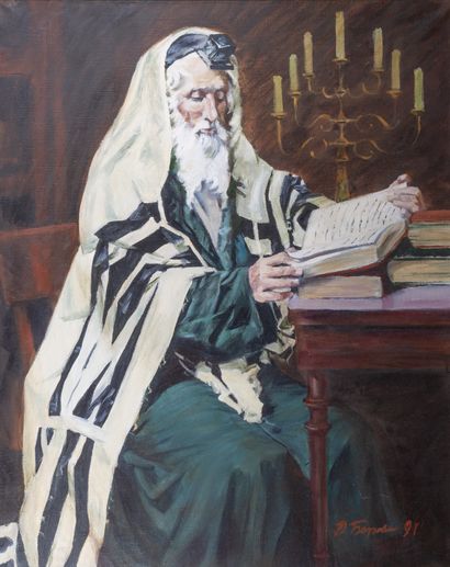 Signature illegible
Rabbi at morning prayer....