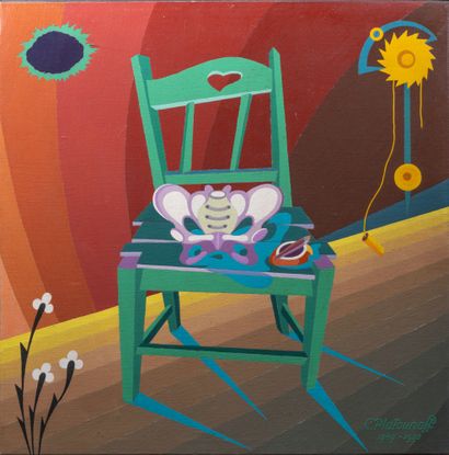 Constantin PLATOUNOFF (1885-1965)
Green chair,...