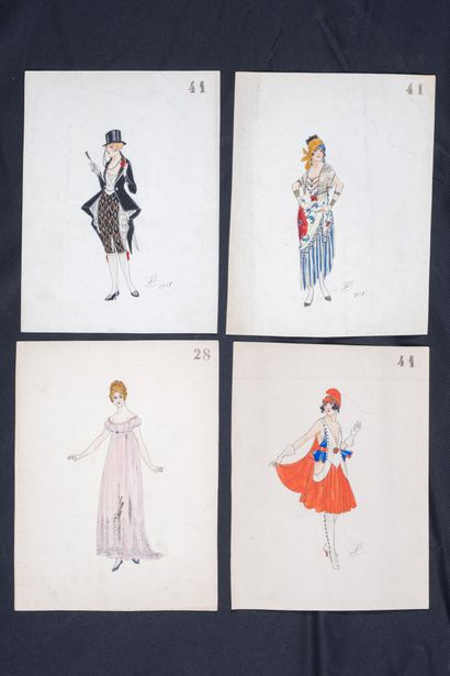 Igor SOKOLOFF (XIX-XX)
4 Drawings of outfits....