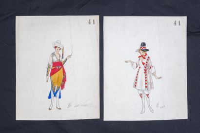 Igor SOKOLOFF (XIX-XX)
2 Drawings of outfits....