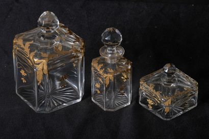 Boites en cristal doré et rose