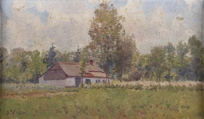 Joseph CARON (1866-1944)
Paysage à la fermette...