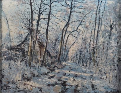 Joseph CARON (1866-1944)
Neige à Grimberghem,...