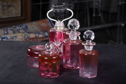 Boites en cristal doré et rose