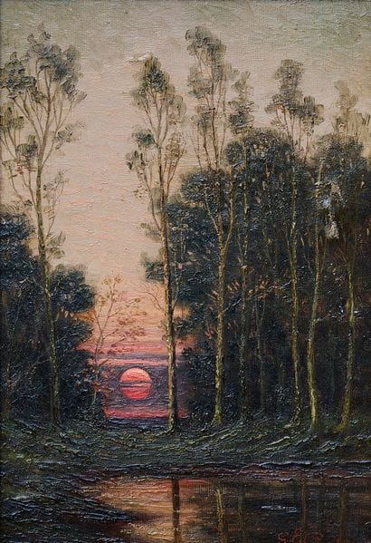 G.E.Cambier?
Sunset. Oil on canvas. 46.5...