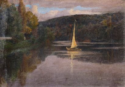 Impressionist school
The Yawl. Oil on canvas.33...