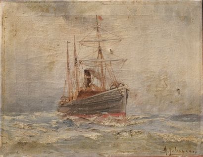 Albert JABONEAU (XIX-XX)
Large sailboat....