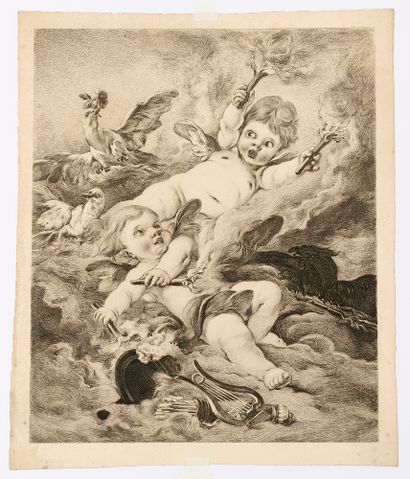 Dans le style de François BOUCHER 
Amours...
