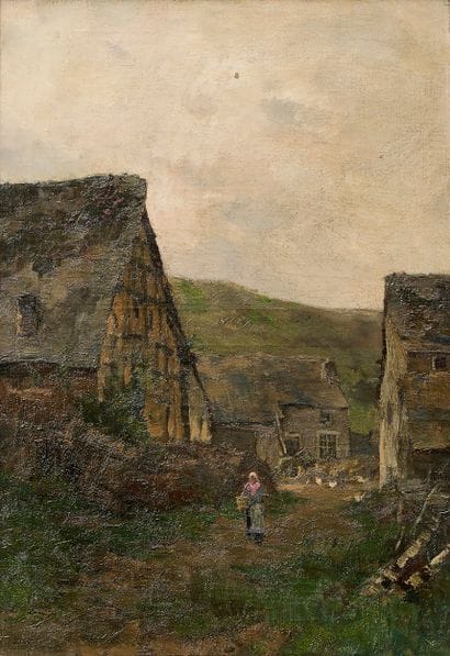 Frantz BINJÉ (1835-1900)
Hamlet with a peasant...
