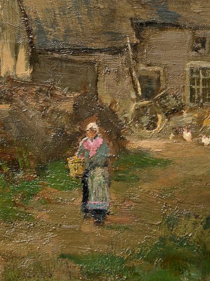 Frantz BINJÉ (1835-1900)
Hamlet with a peasant...
