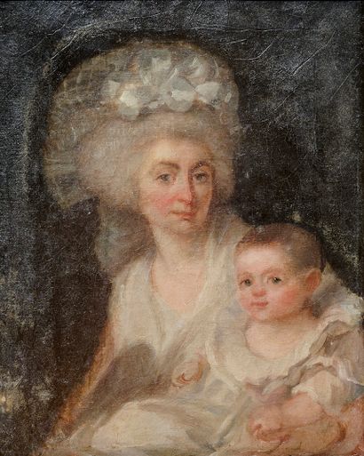 France, XVIIIe siècle.
Mère et son enfant....