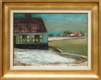 Albert SERVAES (1883-1966)
Fermette au bord...