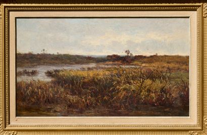 Claude HAYES (1852-1922) - Ecole anglaise.
Paysage...