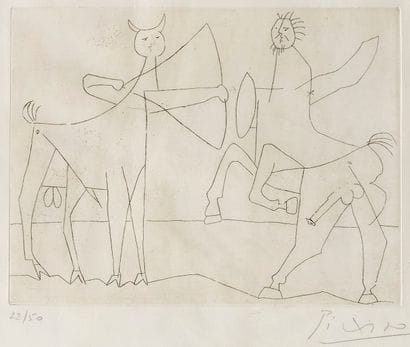 Pablo PICASSO (1881-1973) 
Le combat des...