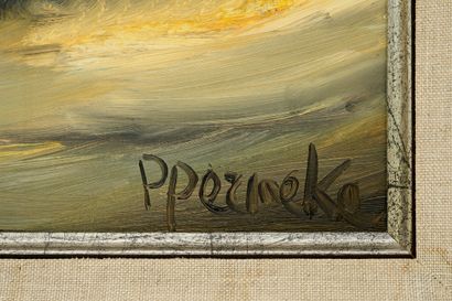 Paul PERMEKE (1918-1990). 
La roulotte bleue....