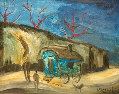 Paul PERMEKE (1918-1990). 
La roulotte bleue....