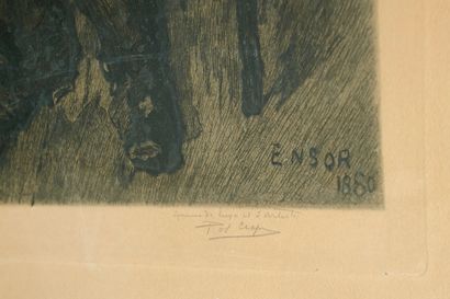 James ENSOR (1860-1949) d'après
Le lampiste.
Eau-forte...