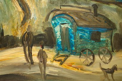 Paul PERMEKE (1918-1990). 
La roulotte bleue....