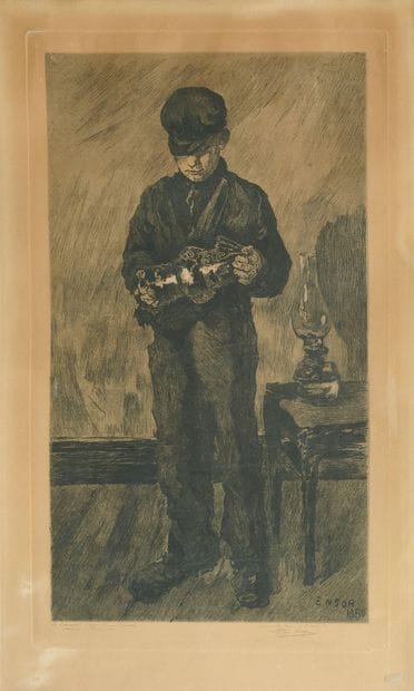 James ENSOR (1860-1949) d'après
Le lampiste.
Eau-forte...
