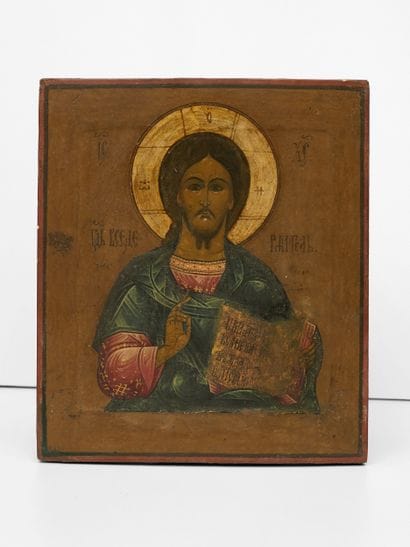 Christ Pantocrator - Icône Russe - Tempera...