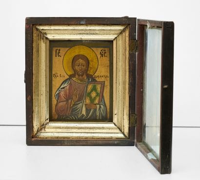 Christ Pantocrator -Icône Russe - Tempera...