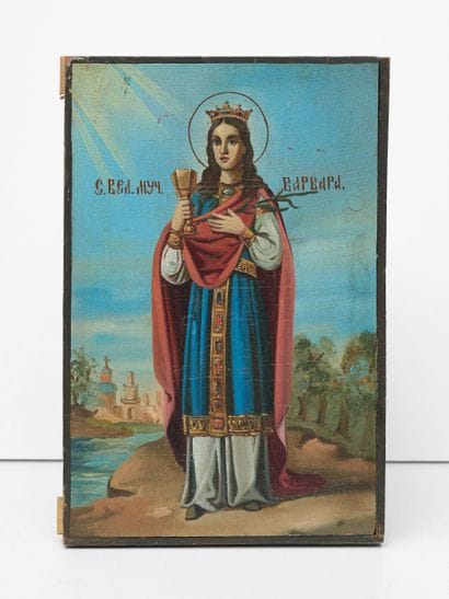 Sainte Barbara (Varvara- Barbe) Icône Russe...