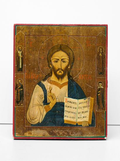 Christ Pantocrator - Russian Icon - Tempera...