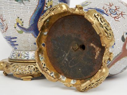 China, late Qing dynasty—Cloisonné enamel
Pair...