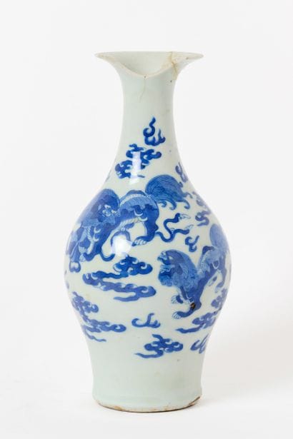 19th-century China
Yuhuchunping vase in blue-and-white...