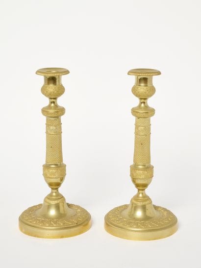 France, époque Restauration
Paire de flambeaux...