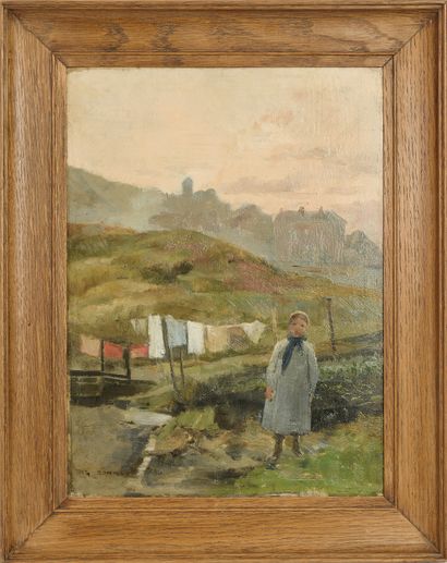 Auguste DONNAY (1862-1921) 
Le linge, 1886....