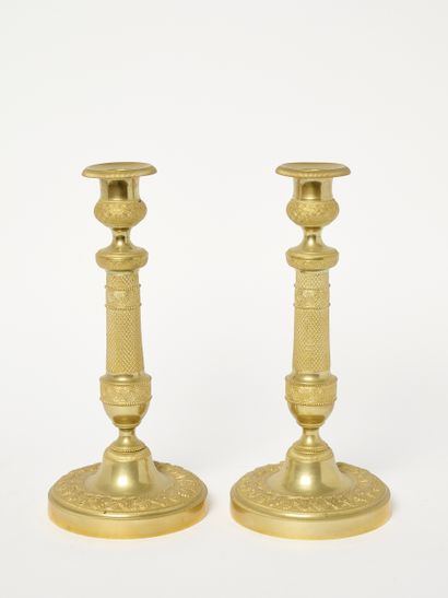France, époque Restauration
Paire de flambeaux...