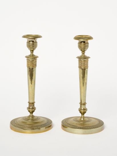 France, fin époque Empire
Paire de flambeaux...
