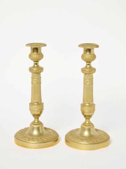 France, époque Restauration
Paire de flambeaux...