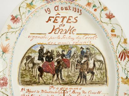 Fête de Knokke - Boch Frère 
Plat oval en...